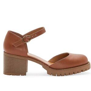 Arizona Jean Co Prairie Mary Janes Brown Chunky Heel Sole Size 9